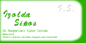 izolda sipos business card